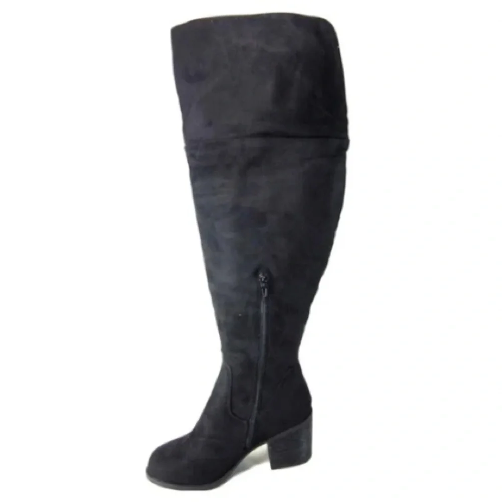 Journee Collection Black Over-the-Knee Boots - Picture 5 of 9